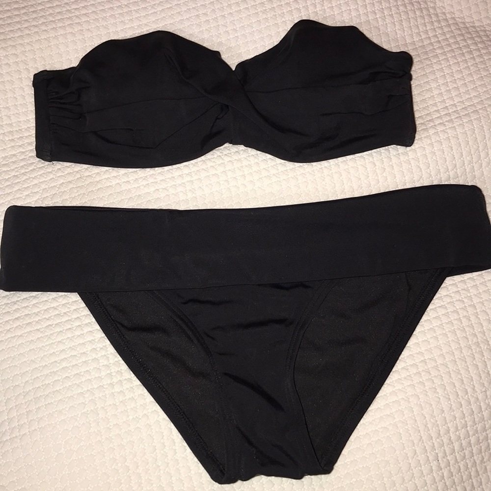 Black Victoria Secret  bandeau push-up bikini set